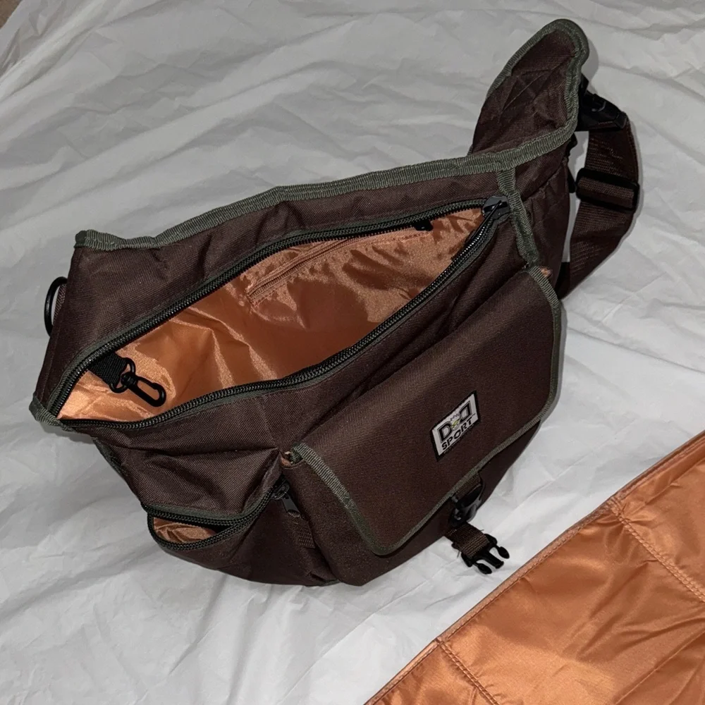 Diaper Dude - Brown Crossbody Bag with packable changing pad. Like new condition